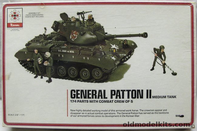 Renwal 1/32 General Patton II Medium Tank, 556 plastic model kit